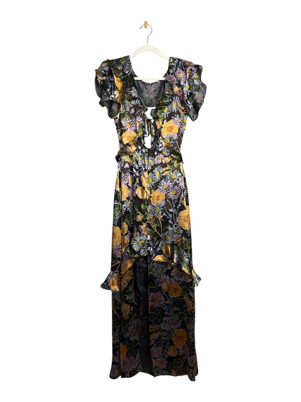 For Love & Lemons Floral Cutout Maxi Dress XS